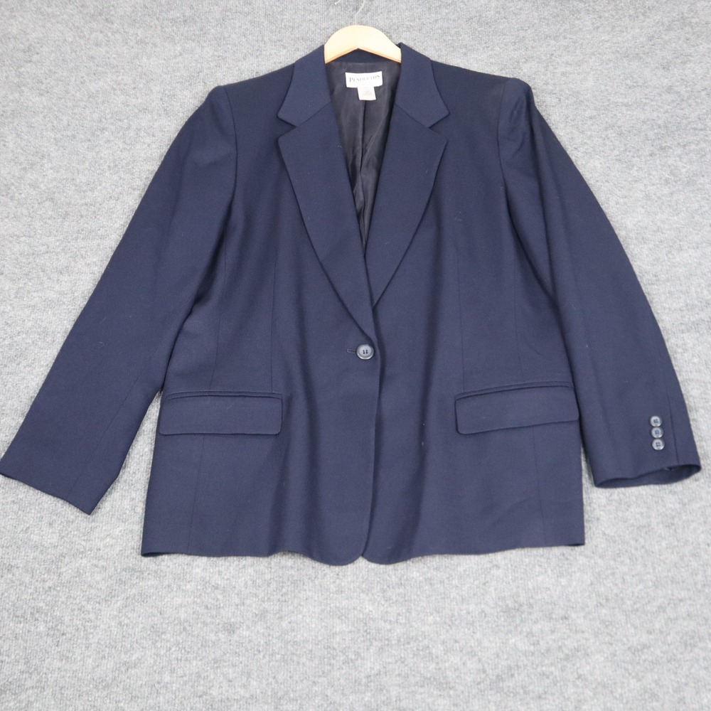 Pendleton Navy Blue 100% Virgin Wool Blazer Womens‎ Size 18 Sport Coat Modern